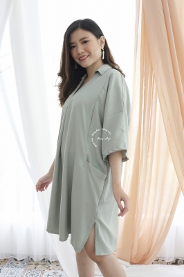  YEONG DRESS Dress Hamil Menyusui Modis - DRO 1031 HIJAU 2